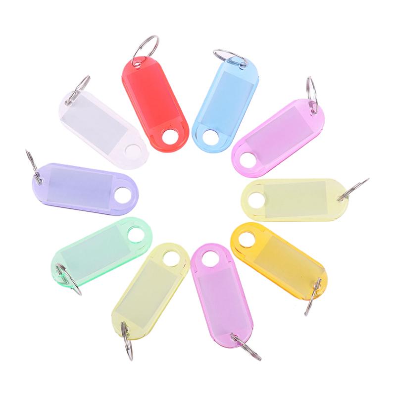 10Pcs Multicolor Keychain Key Id Label Tags Luggage Id Tags El Number Classification Card Key Rings Keychain Random Colors