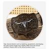 Cow Head Buckle Western Cowboy Belt Retro Waistband Fashion Embossed Belt  For Man Women