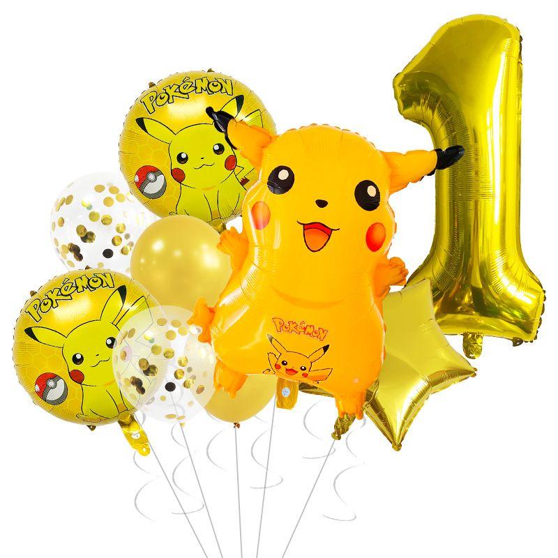

Желтый Пикачу Цифровой Фольгированный Набор Шаров для Украшения 1-го Дня Рождения Ребенка yellow number one.
