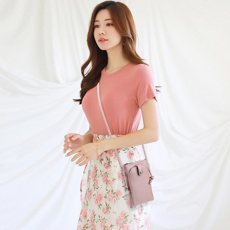 Solid Color Simple Phone Bag Fashionable Mini Versatile Diagonal Cross Bag