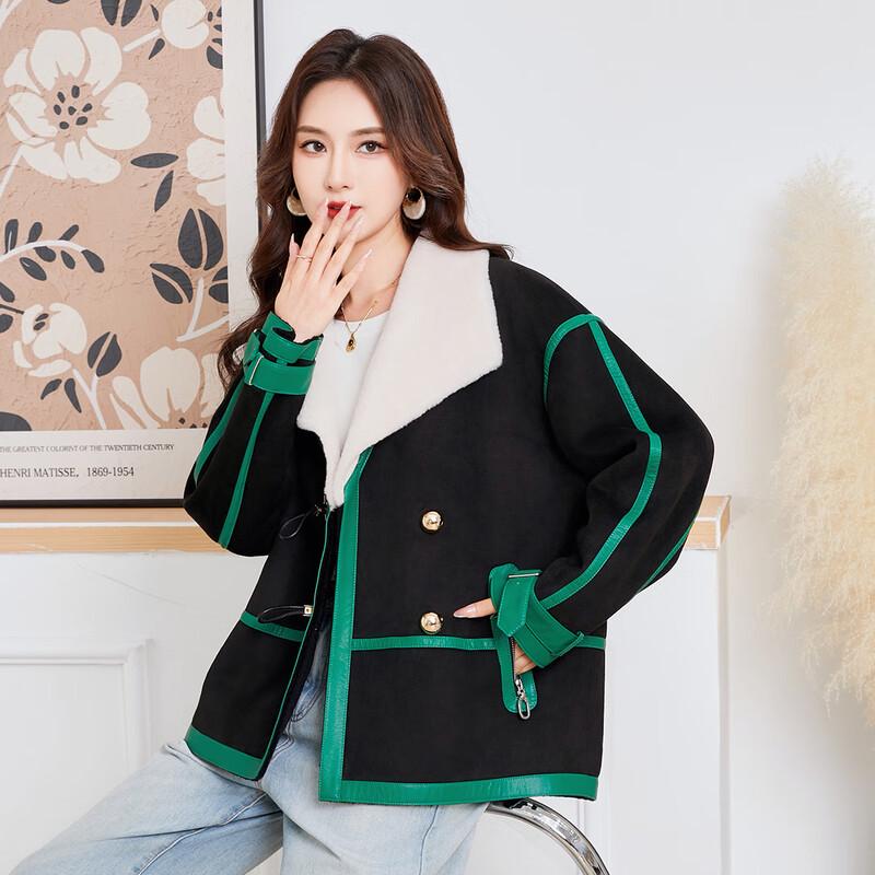 Kaiser Women's Shearling Lapel Wool Coat