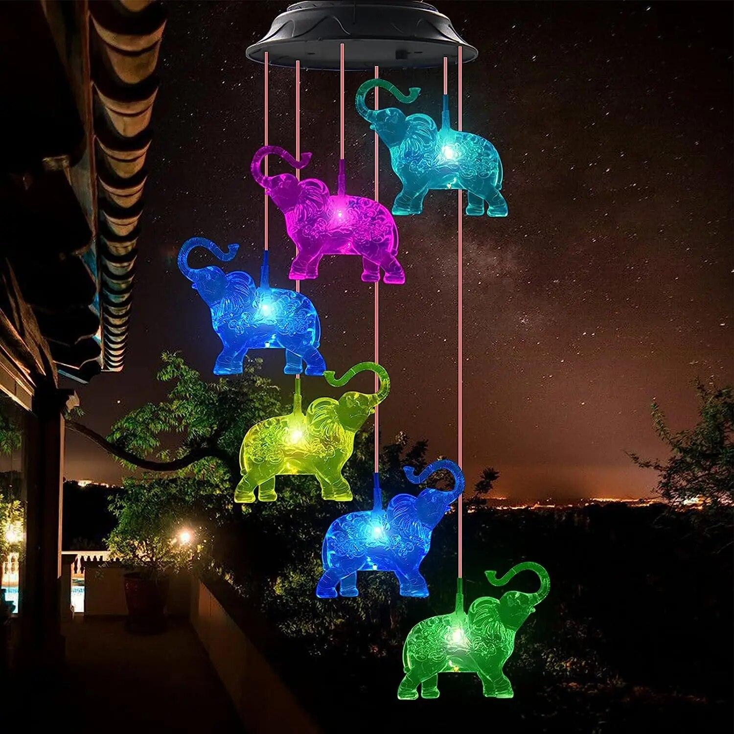 

Наружные солнечные водонепроницаемые светодиодные колокольчики со слонами, домашние подарки для украшения садов, открытых дворов и лужаек