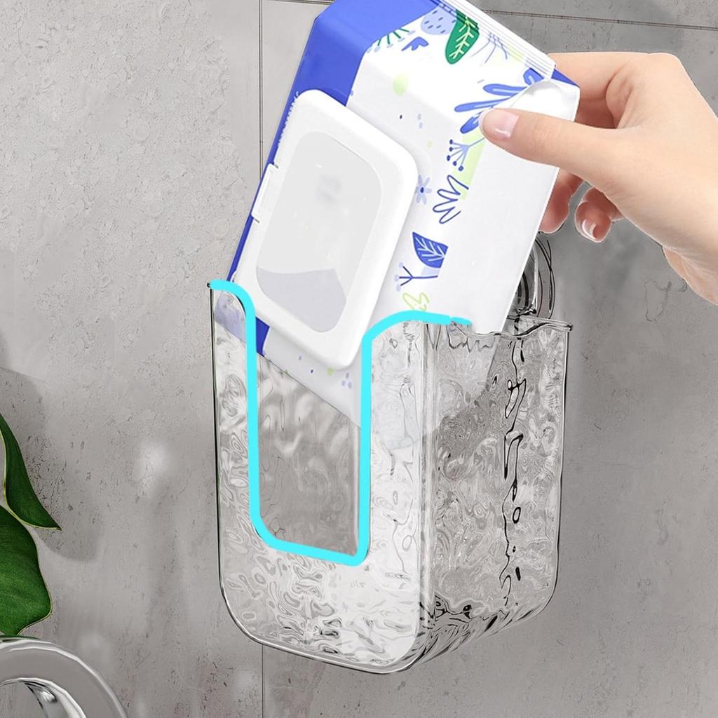 Wall Mounted Wet Wipe Dispenser with Suction Cup Easy to Installation Versatile Use Storage Case in Kitchen and Bathroom