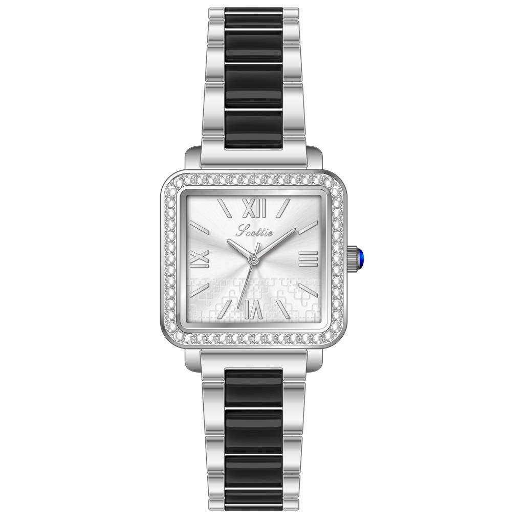 9181 Simple Steel Strap Watch Ceramic Strap Ladies Waterproof Watch
