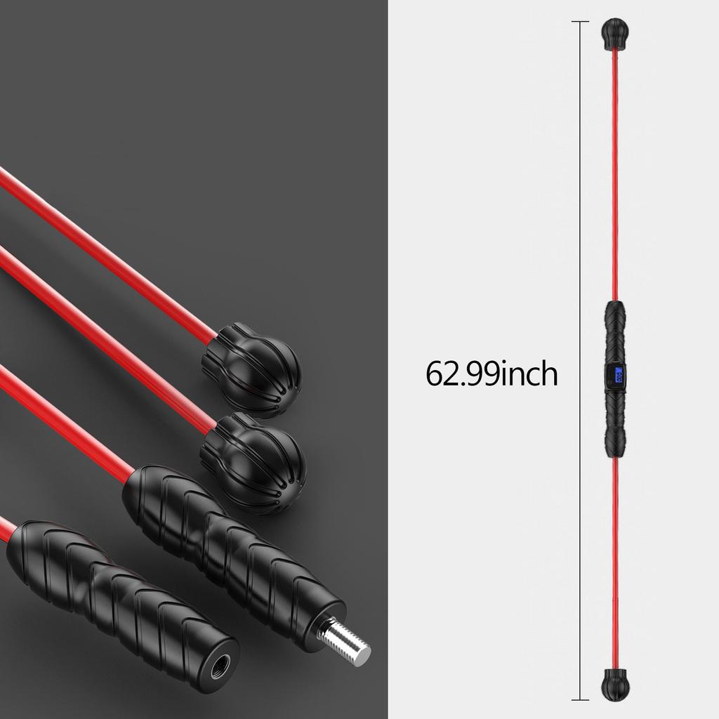 Elastic Fitness Bar, High Frequency Bodybuilding Bar with Counter Detachable Functional  ing   Muscle Burning Burning for Gym, Outdoor, Home