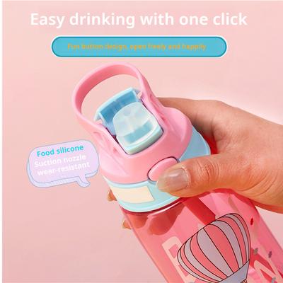 Kids Sippy Water Bottles Creative Cartoon Feeding with Straws and Lids Spill Proof Portable Toddlers Drinkware Children 480Ml