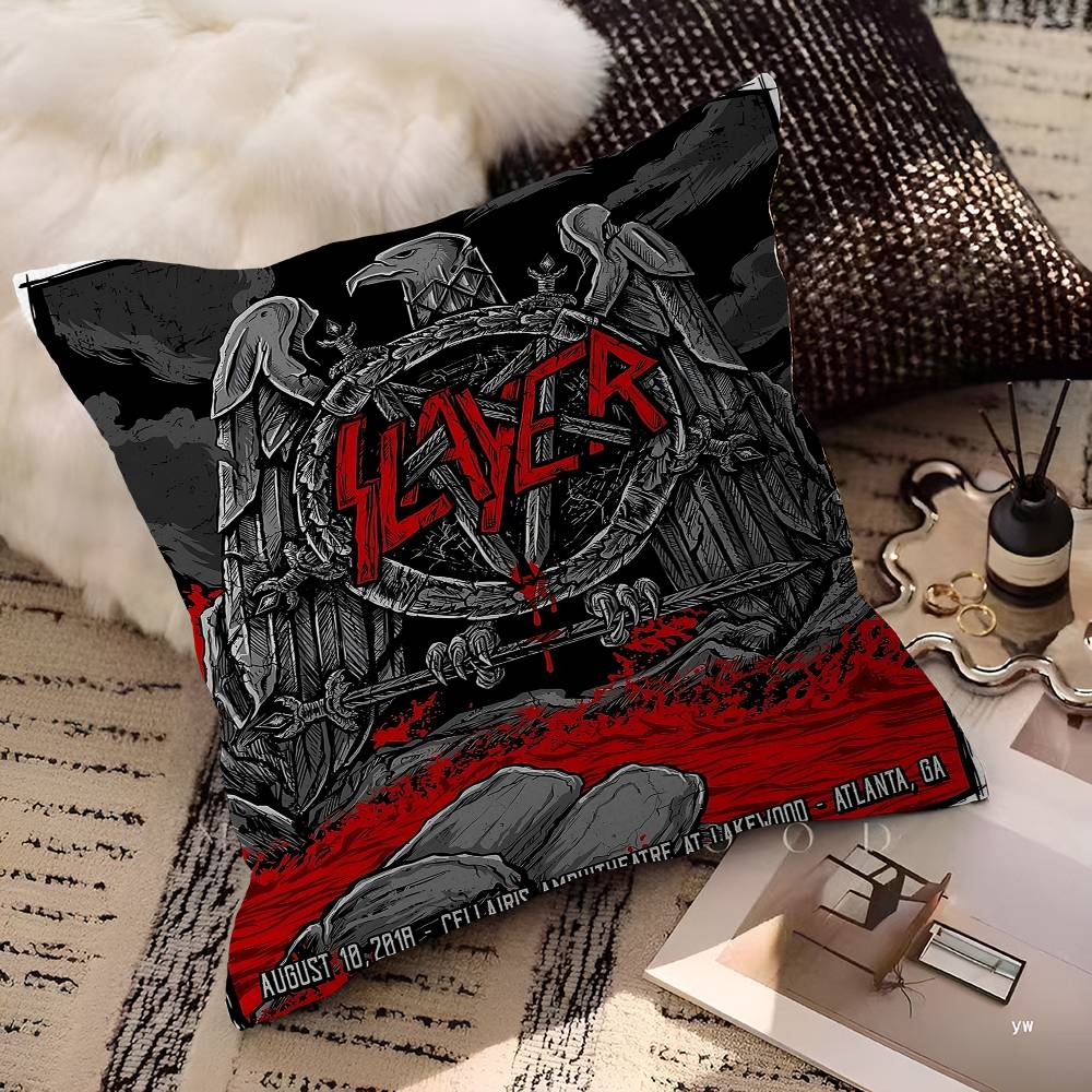 S-Slayer Rock Band Pillow Cover For Bedroom Room And Living Room Sofa Decorative Cushion Cover