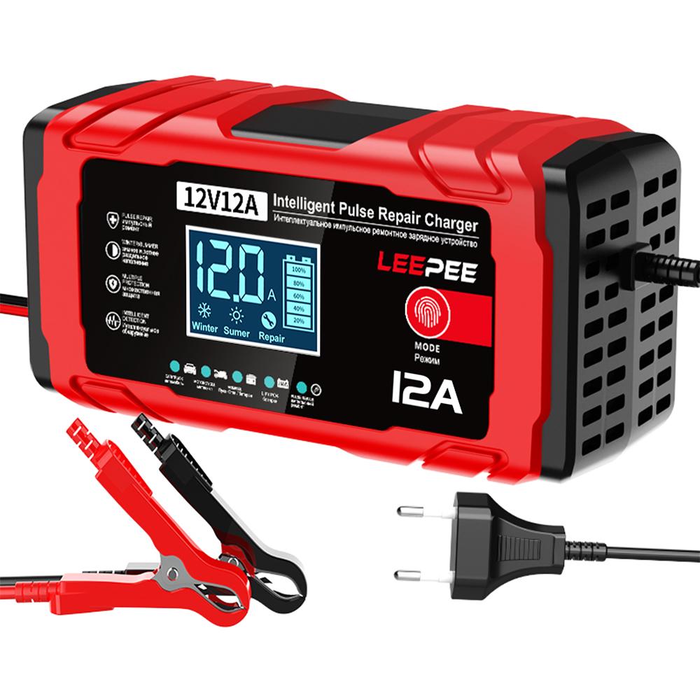 12V 15A 12A Multifunctional Intelligent Pulse Repair Maintenance Car Motorcycle Battery Charging Lead-Acid Smart Battery Charger