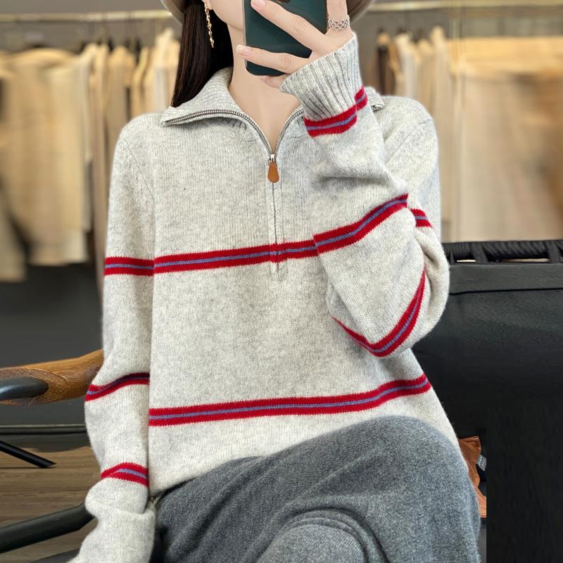 Women Sweater 100% Wool MODERN NEW SAGA Turtleneck Knit Pullover Turn-down Collar Thick Winter Jumpers Female Knit Tops