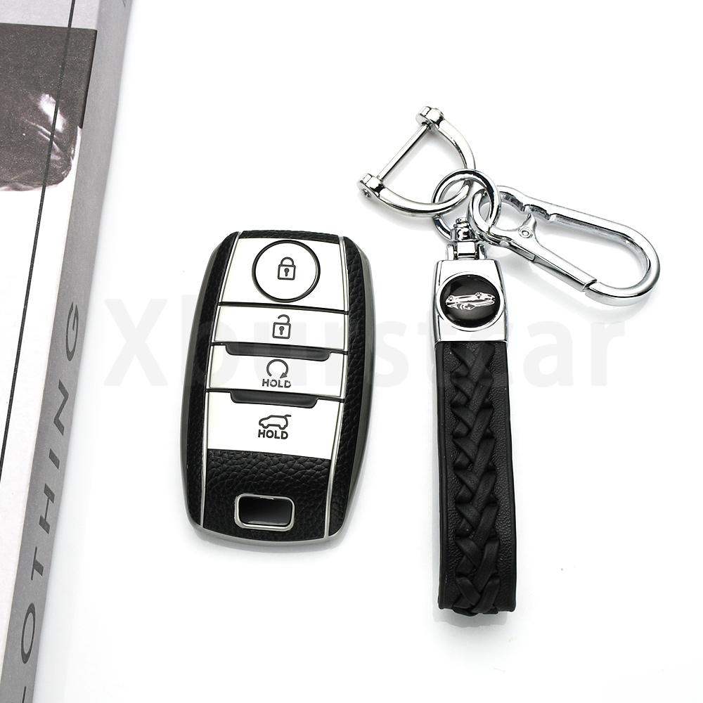 Tpu Leather Car Remote Auto Shell Fob Key Case Cover For Kia Soul Sorento Sedona Sportage Cerato Optima K2 K3 K4 K5 Rio Picanto