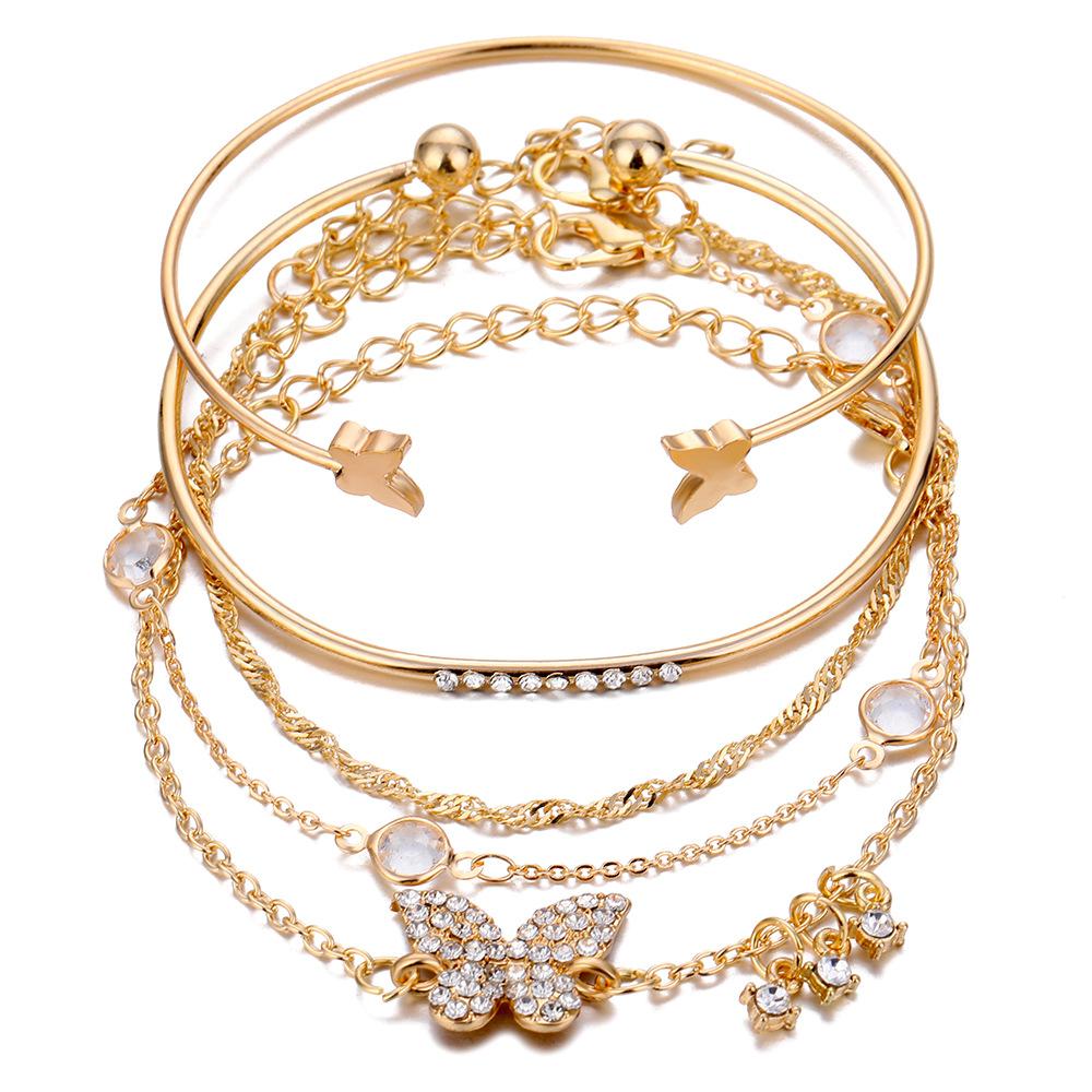 Retro Thick Chain Bracelet Set - Retro Bracelets - Women's Hand Chain Set