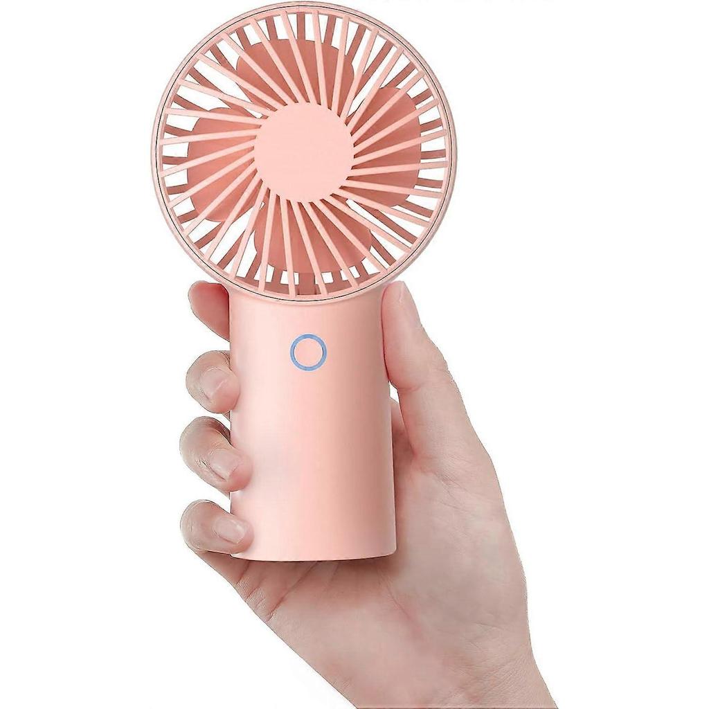 Handheld Fan, 4000mAh Portable Fan, Battery Operated Hand Fan with 3 Speeds for Travel/Commute/Picnic/Office-Pink