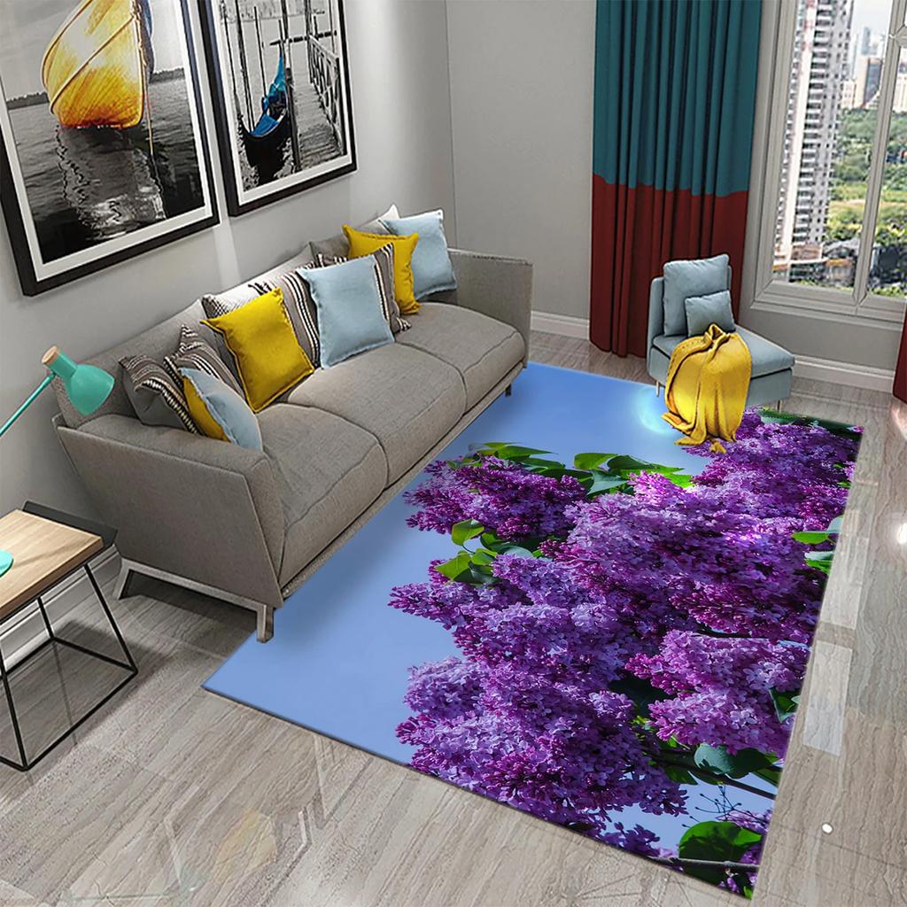 Tapete de Flores Amarelas Lindo Tapete Floral em Flor Tapetes de Área Retangulares para Mulheres Tapete de Yoga para Adultos Sala de Estar Tapete de Chão Decorativo