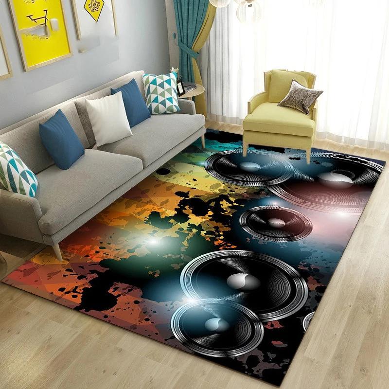3D Vintage Classical Music Vinyl Record Area Rug Carpet Living Room Decor Bedroom Sofa Carpets Bedside Non-slip Mat Doormat