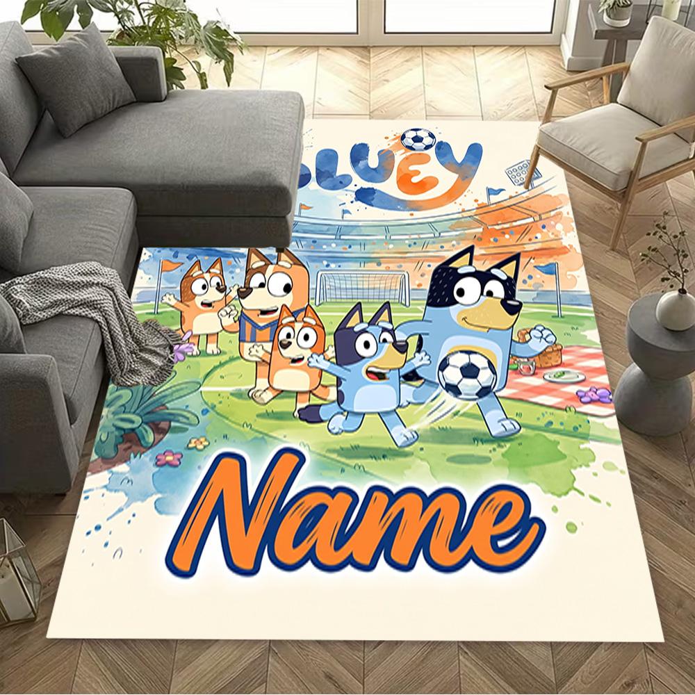 Soccer Fun All Ages Customize Text Area Rug Perfect for Outdoor Study Room Decorate Room Game Room Antislip Carpet Office Home Decor