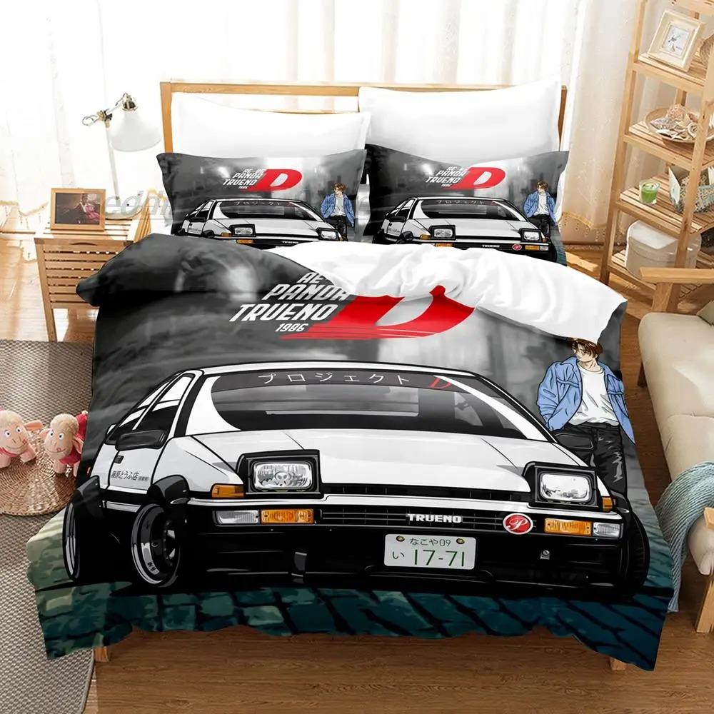 Initial D Ae86 Bedding Collection Single Twin Full Queen King Size Bed Collection Aldult Kid Bedroom Duvetcover Collections 3D Anime With Bed Linen