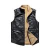 Cross2025 Men's Autumn/Winter Plus Velvet Thick Leather Vest - Youth Outdoor Casual Fashion