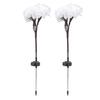 2pcs Camellia Lights Solar Waterproof Outdoor Decorative Fairy Flower Lights for Garden