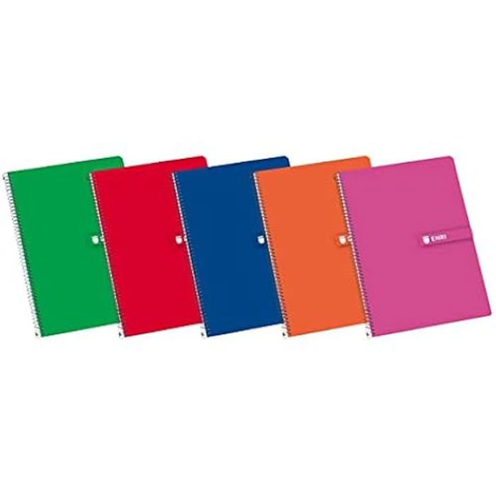Cahier A4 - ENRI - 80 Volets - 90 g/m² - Mixte - Ligne simple - Pack de 5 unités