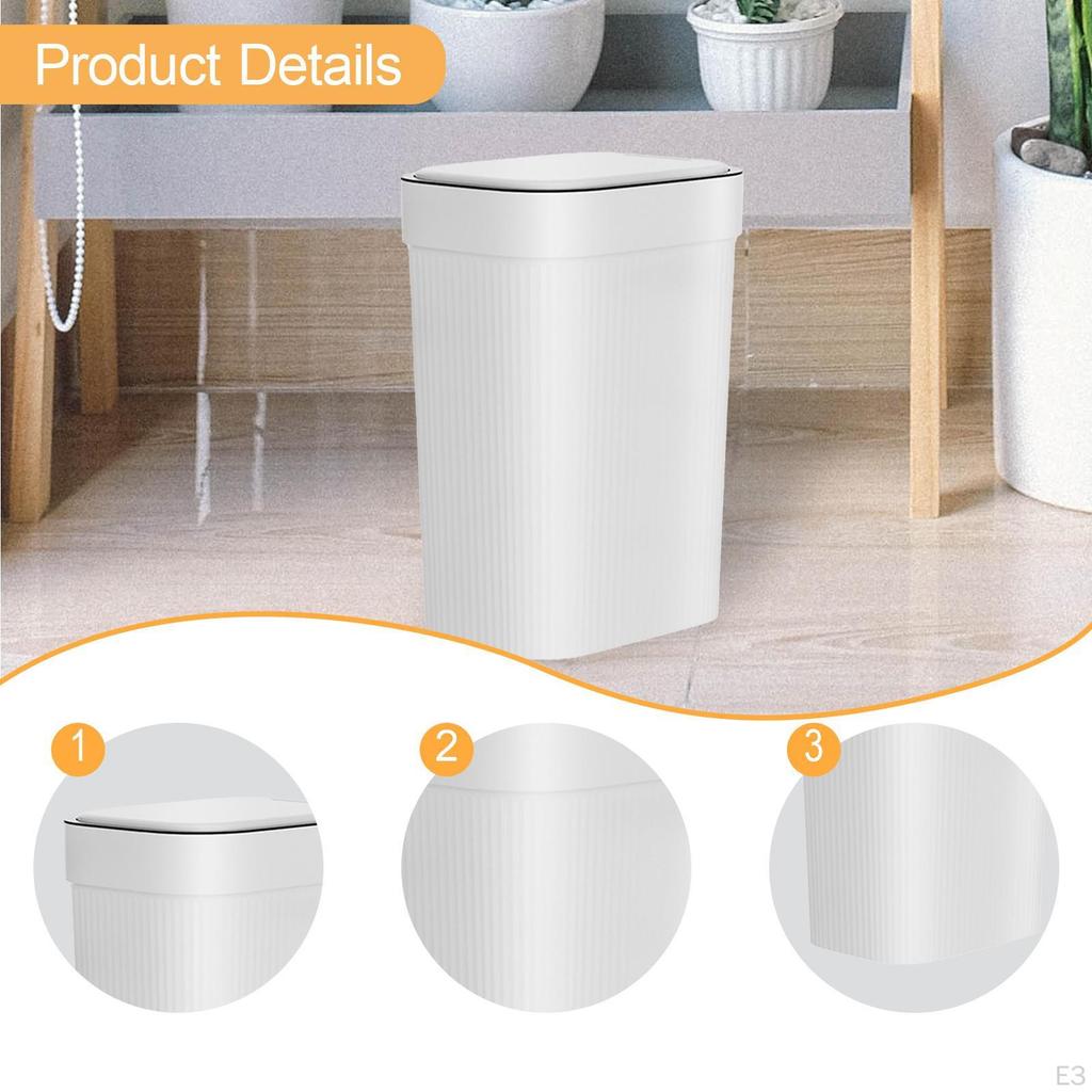 Trash Can with Lid Garbage Reusable Versatile Decorative Bin Wastebasket for Bathroom Home