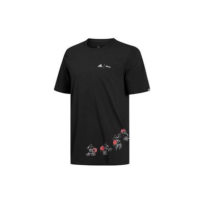 Logo Buchstaben Print Rundhals Kurzarm T-Shirt Herren Tops Schwarz GL3221