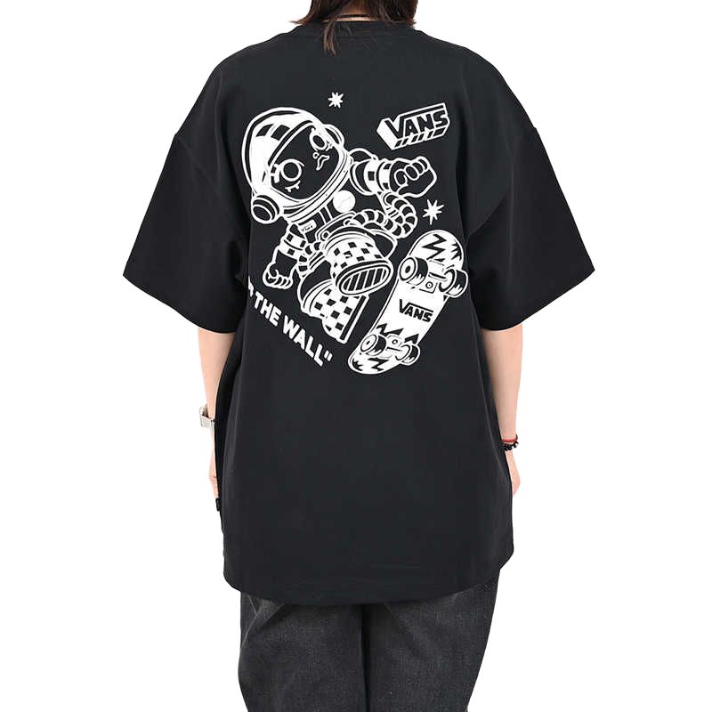 Vans Modny oddychający wszechstronny wygodny T-shirt z okrągłym dekoltem i krótkim rękawem męskie topy VN000RA7BLK