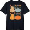 Retro Autumn Pumpkins and Flowers Harvest Seasonal T Shirt Vintage Washed Streetwear Comfortable Unisex Soft Homme Stylish