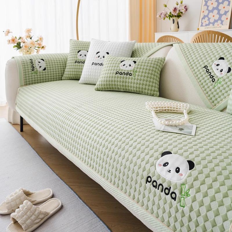 Ice Silk Mat Sofa Cushion Summer Non-Slip Seat Cushion Cartoon Cute Wind Cooling Sofa Cover Backrest Towel Cover Cloth