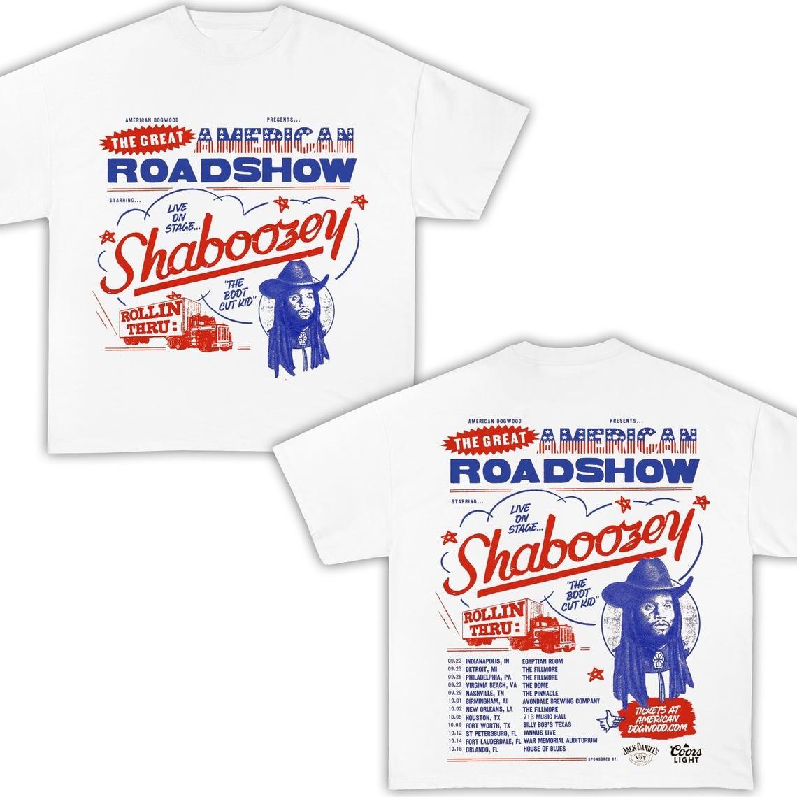 Shaboozey Tour Tee The Great American Road Show T-Shirt Heavy Cotton All Size S