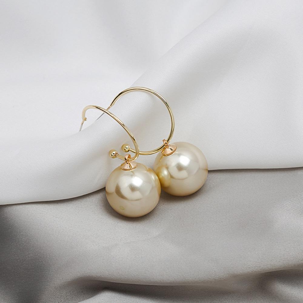 Korean Luxury Big Perfect Imitation Pearl Dangle Earrings for Women Wedding Party Daily Wear Banquet Temperament Jewelry Gifts