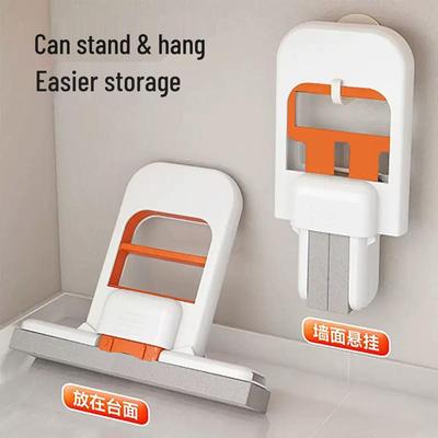 Compact Durable Hands-Free Desktop Sponge Mop with High Absorption for Easy Stain Removal