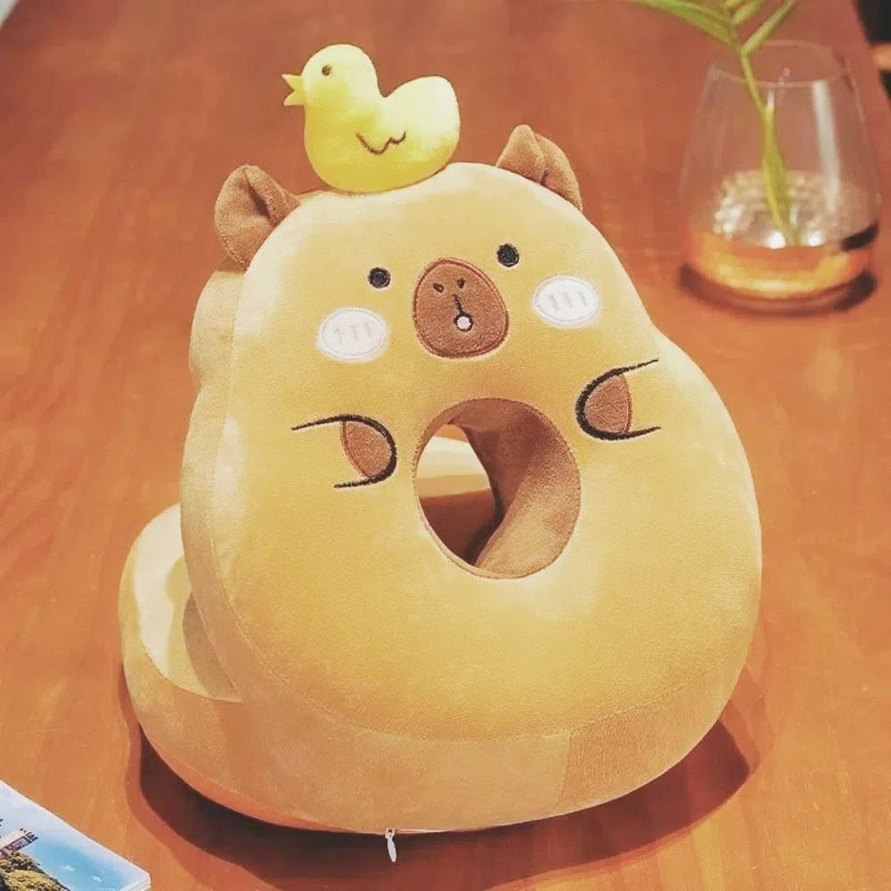 Super Soft Capybara Office Nap Pillow Double-sided Capybara Neck Pillow Hand Warmer Pillow  Office