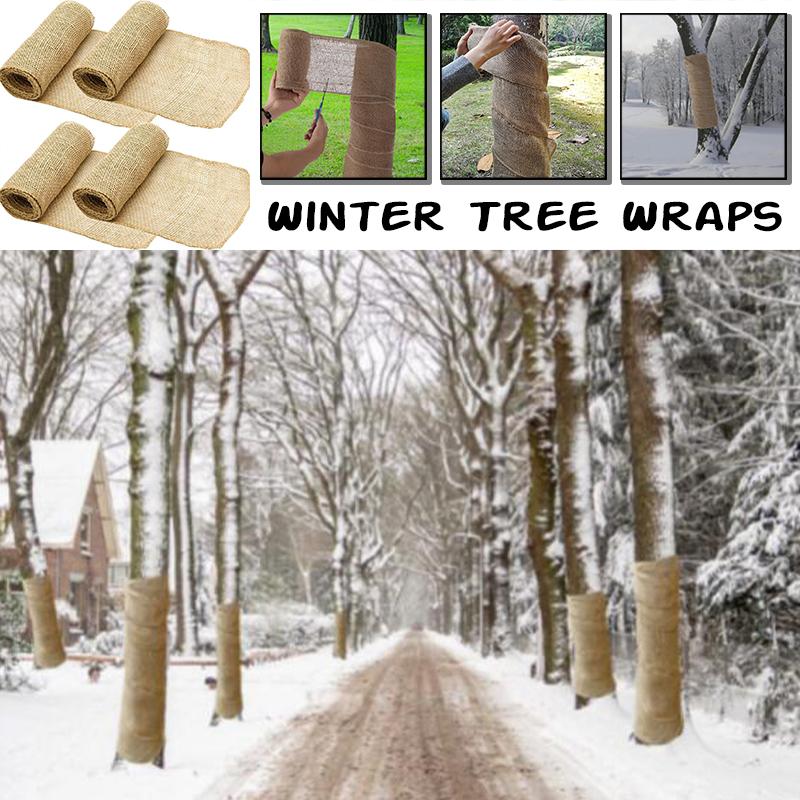 450x20cm Winter Tree Wraps Tape Shrub Plant Protection Cover Natural Jute Burlap Cloth Garden Outdoor Against Cold Wrap Tape