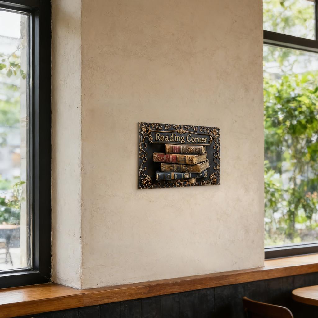 Wood Reading Corner Wall Decoration Sign for Creating Reading Atmospheres in Homes Libraries with Simple Installation