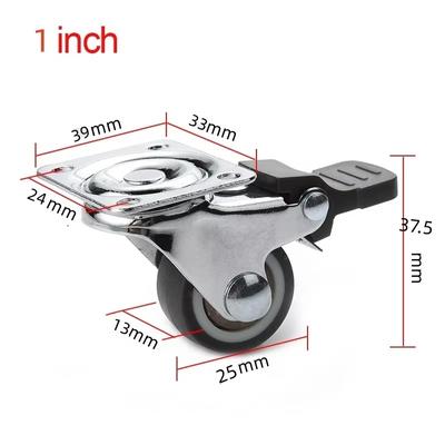 4 STÜCKE Möbelrolle 1'' / 2'' Weichgummi Universalrad Lenkrolle Laufrolle Für Plattformwagen Zubehör Möbel