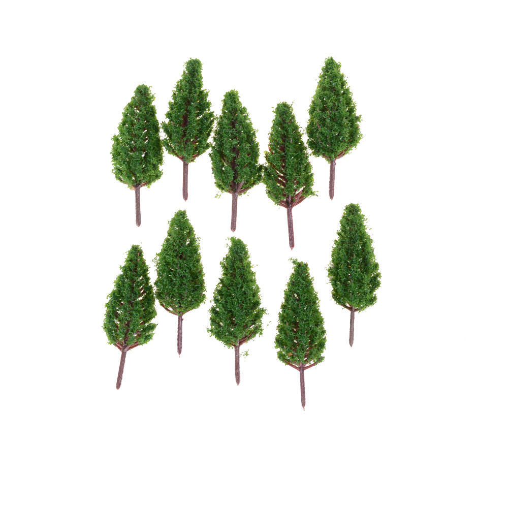 10 stk/sett 68 mm plastmodelltrær for parkgate landskapsscene landskap