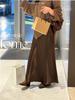 Silky Autumn 2024 Double-Sided Satin Floor-Length High-Waist Mermaid Maxi Skirt for Women