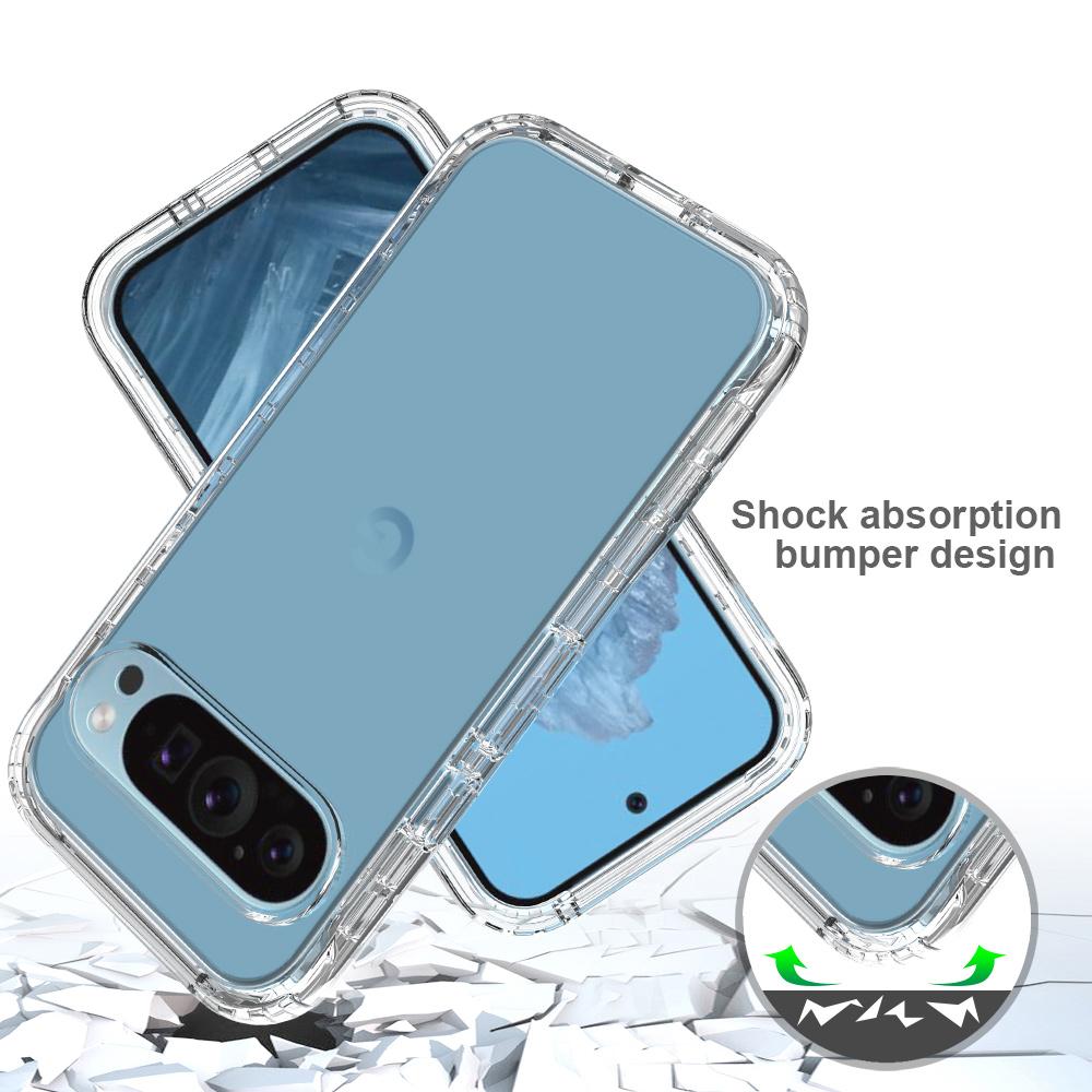 For Google Pixel 9/9 Pro Case TPU+PC Full Protection Shockproof Phone Cover with PET Screen Guard
