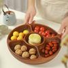 Nuts Storage Platter Tray Wooden Serving Tray Dessert Fruit Veggie Food Serve Plate for Party Family Dinner Holiday Home Warming