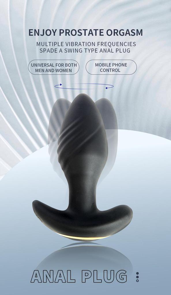 Wireless Remote Control Rotating Vibrating Silicone Anchor Anal Plug
