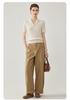 Kochi Women's V-Neck Plaid Knit Short-Sleeve Top - 2026 Summer Collection, High-End Casual Style with Lapel