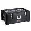 Insulated Food Pan Carrier, 36Qt Capacity, Stackable Catering Hot Box with 3 Stainless Steel Pans, Top Load LLDPE Food Warmer with Elastic Side