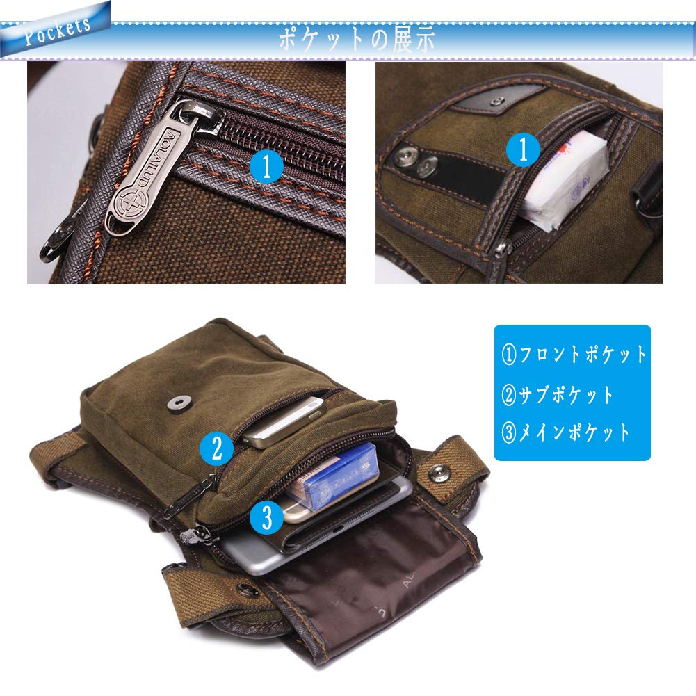 Waterproof Leg Bag for and Other Large Made of and Perfect for Casual and As a Gift Bag/Waist Motorcycles, Fishing, Activities. Capacity. Canvas.