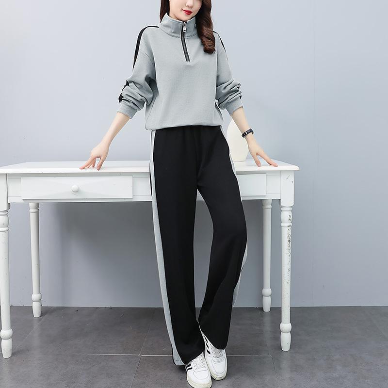 2024 Women's Early Autumn Casual Sportswear Set: Fashionable Age-Reducing Two-Piece for a Slightly Plump Silhouette
