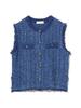 B:MING LIFE STORE by BEAMS S/S Knit Vest, Tweed Knit Vest, 25SS, Women's, Blue, Free Size