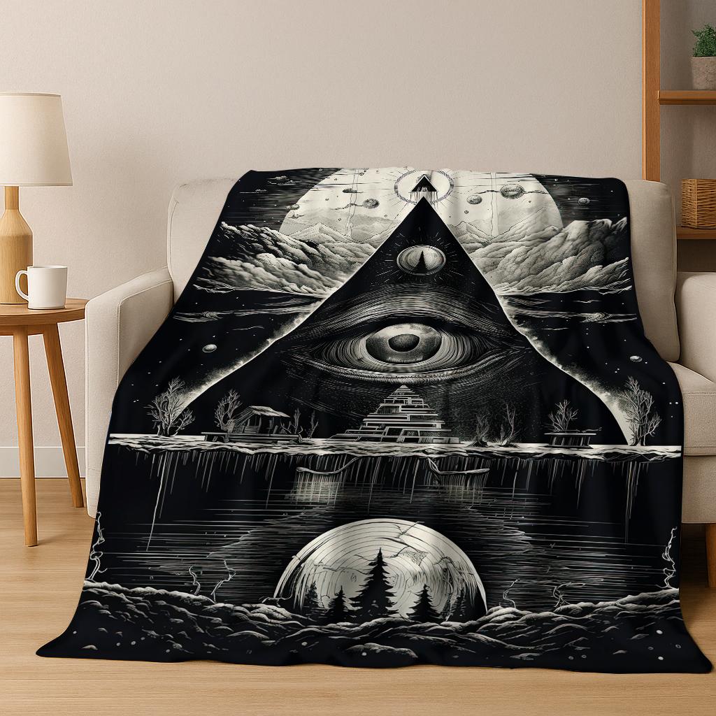 Beauty Eye of Providence Freemasonry Evil Eyes Flannel Blanket,Warm and Cozy Soft Throw Blanket for Home Bedroom Bed Sofa Kids