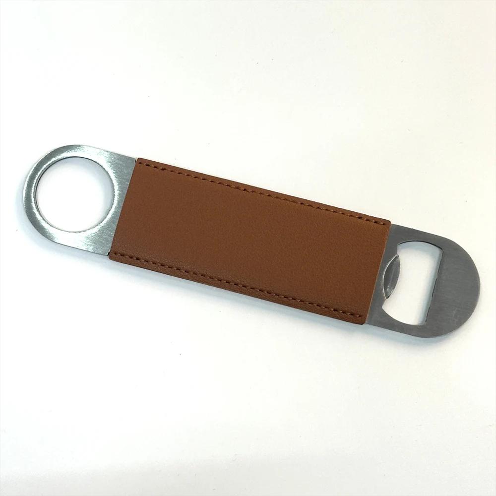 

Free Personalized Leather & Stainless Steel Bottle Opener Custom Name Date For Wedding Groomsmen Dad Gifts Bar-Tending Souvenirs коричневый
