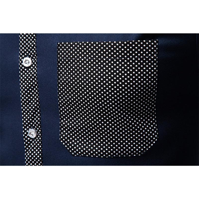 Autumn Fashion Men's Patchwork Long Sleeve Shirt High Quality Vintage Color Block Male Casual Social Wedding Party Business