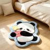 Cute Rabbit On Flower Shaped Plush Bath Mat Non Slip Absorbent Cartoon Animal Bedroom Bathroom Floor Decor Rug