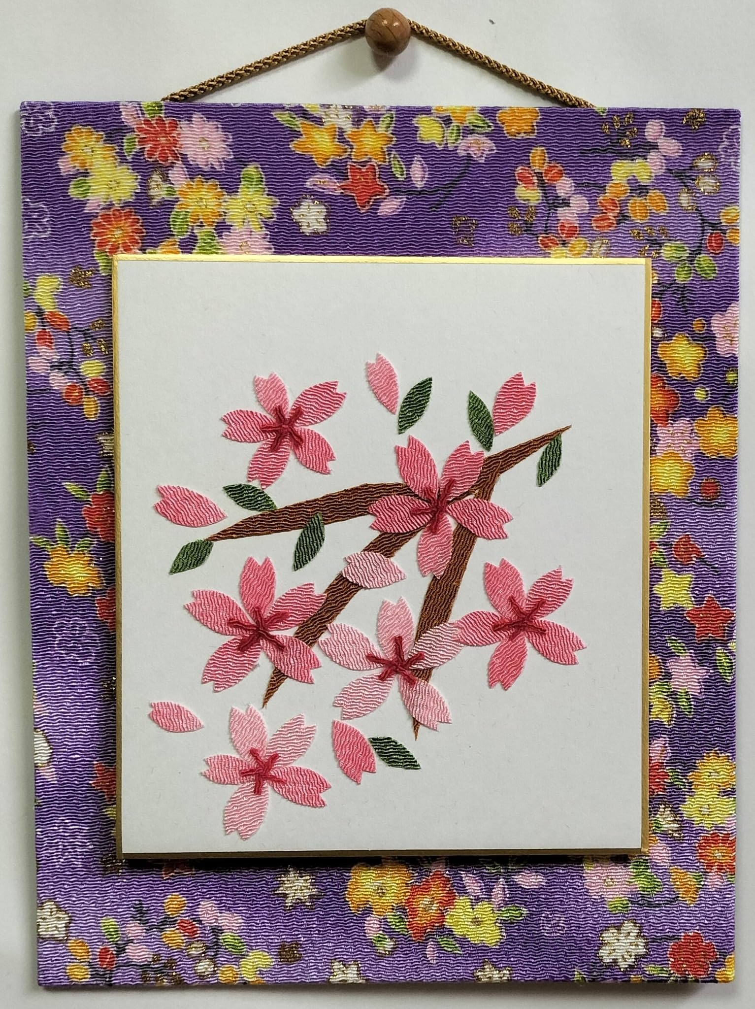 

Chirimen paper cutting kit Chirimen collage Sakura